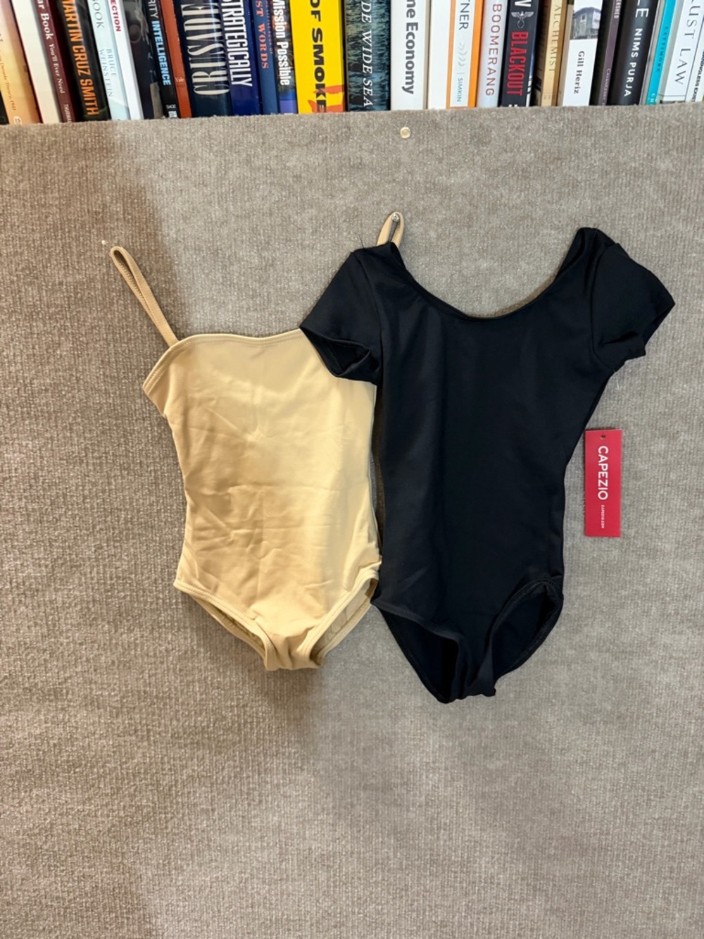 Capezio Kids Ballet Leotards - Black and Tan,4/5y
